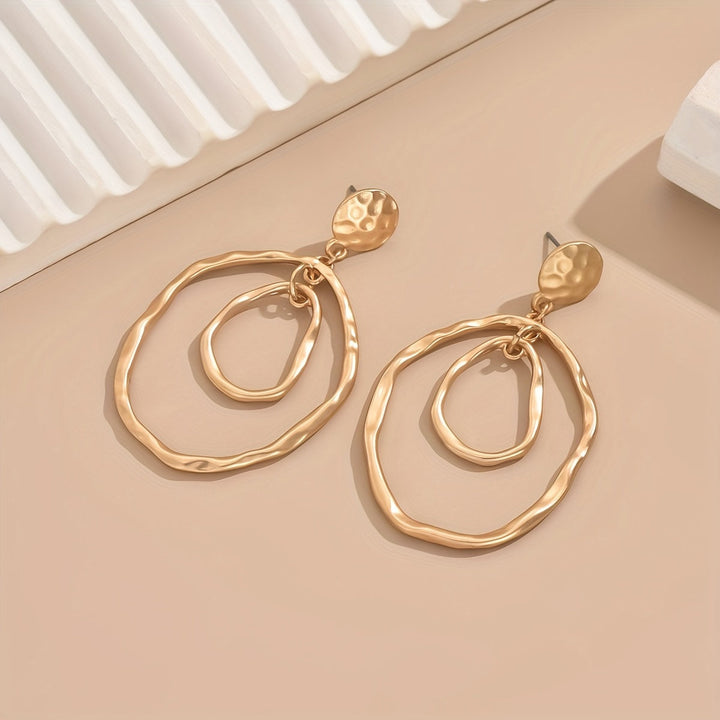 Unique Lava Texture Double Layer Earrings
