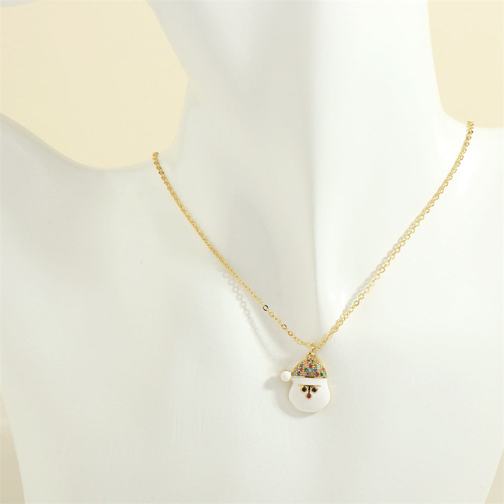 Enamel Christmas charm pendant necklace
