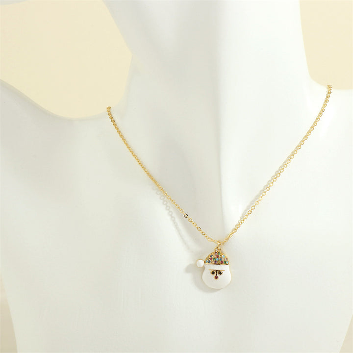 Enamel Christmas charm pendant necklace