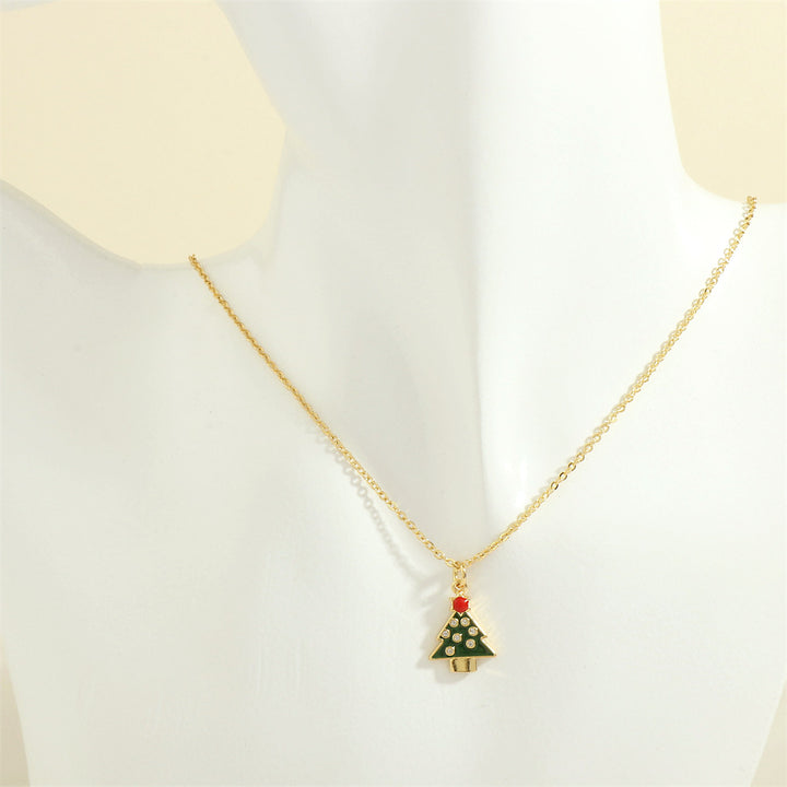 Enamel Christmas charm pendant necklace