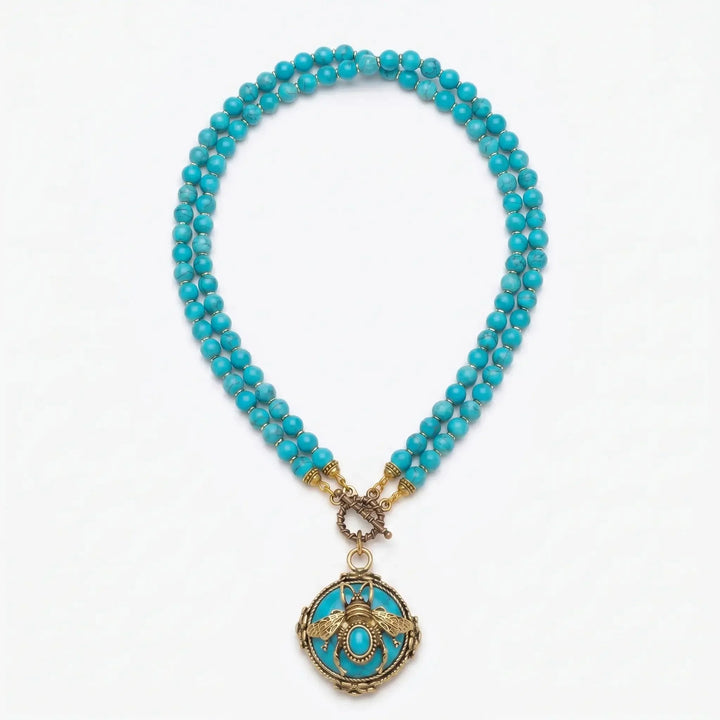 BeeQueen Vintage Natural Agate Necklace