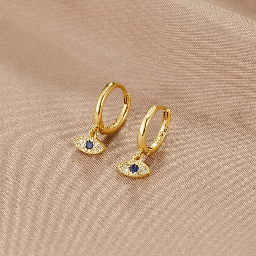 Eye Drop Gold Earrings