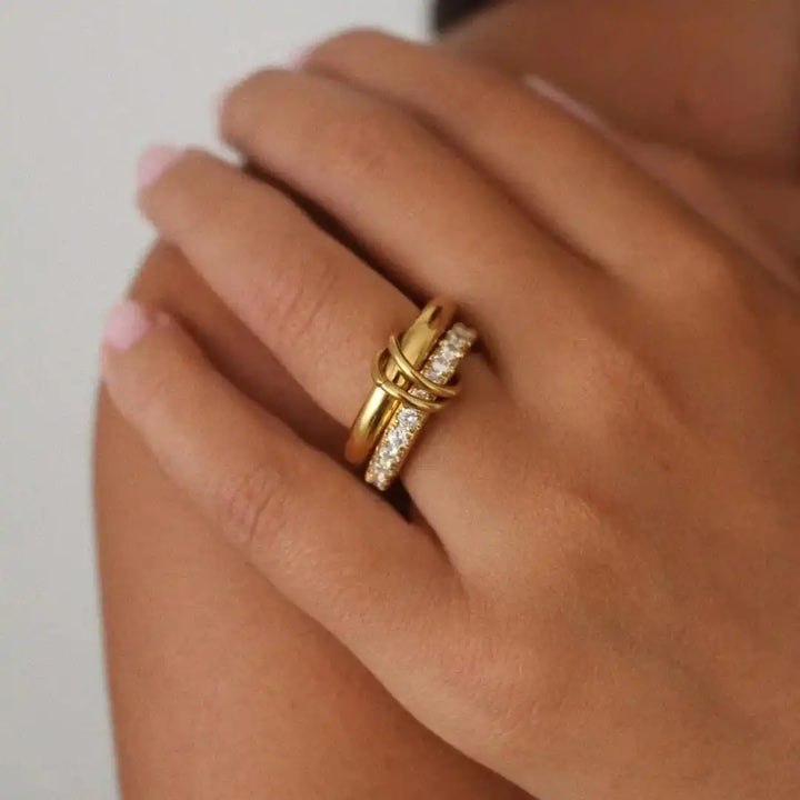 Dazzling Multi Layer Alison Crystals Ring