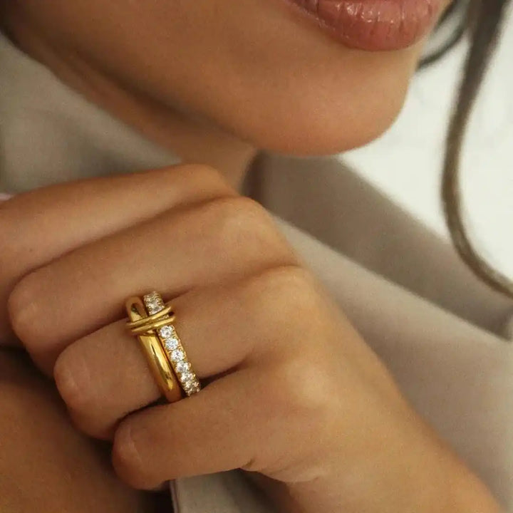 Dazzling Multi Layer Alison Crystals Ring