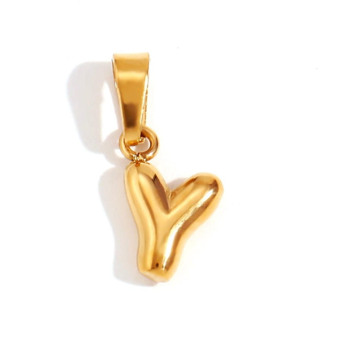 Trendy Bubble Letter Pendant Necklace