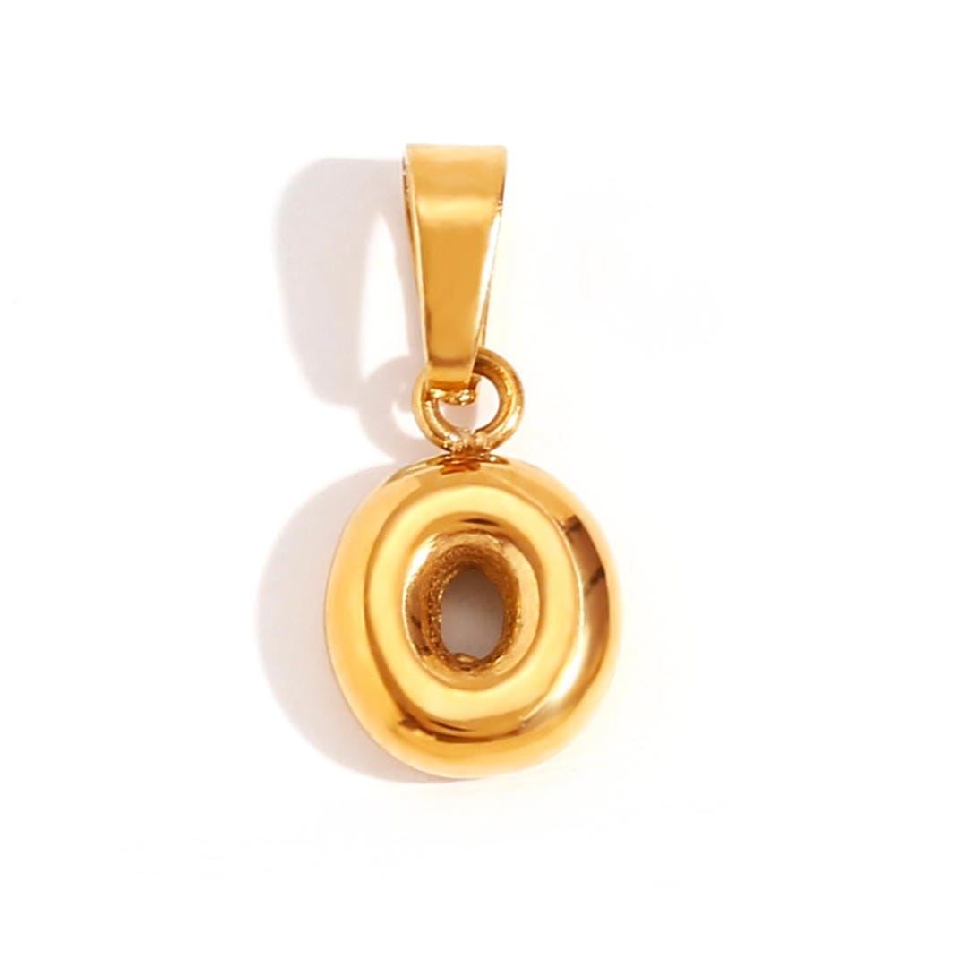 Trendy Bubble Letter Pendant Necklace