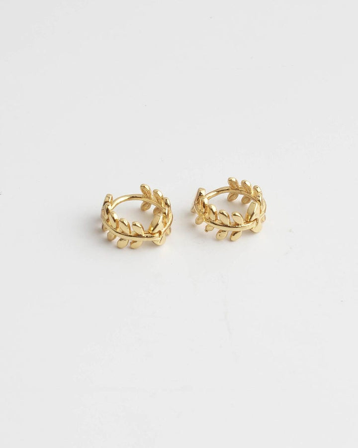 Stylish Leaf Accent Hoops