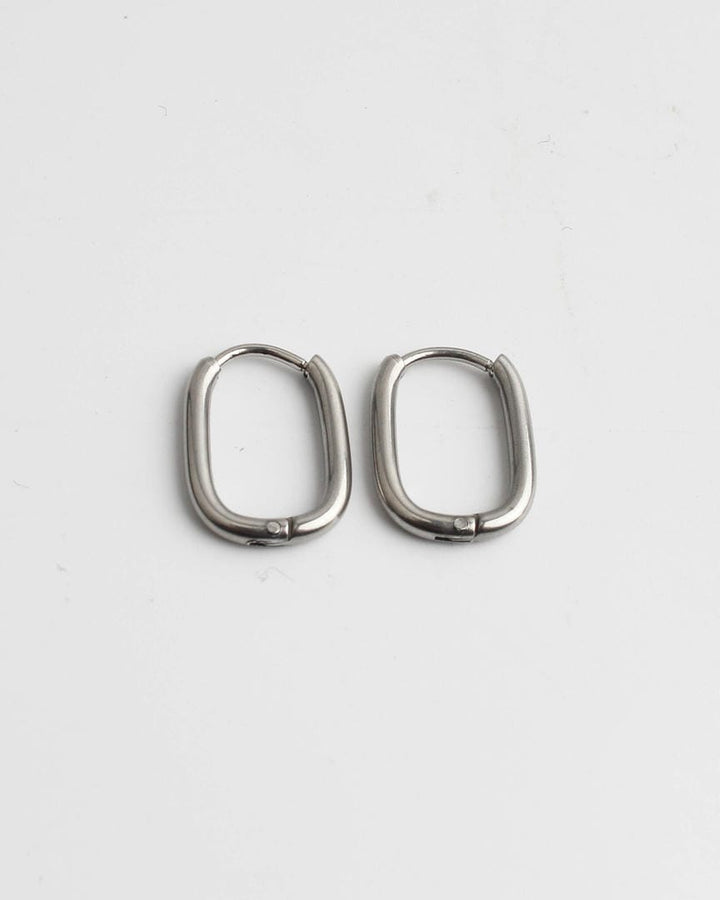 Sleek Oval Huggie Hoop Earrings
