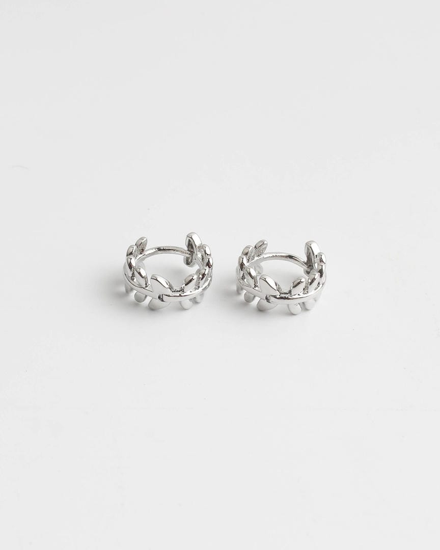 Stylish Leaf Accent Hoops