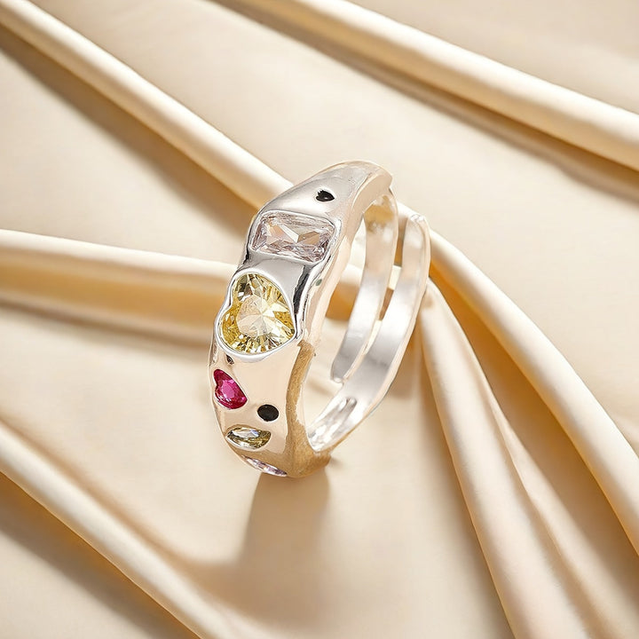 Rainbow Zirconia Open Ring