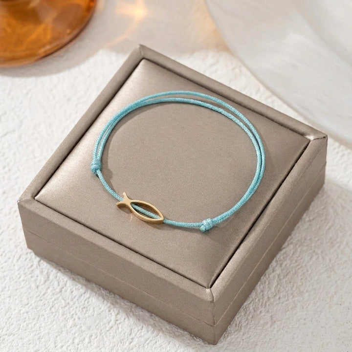 Minimalist Gold Fish Cord Anklet