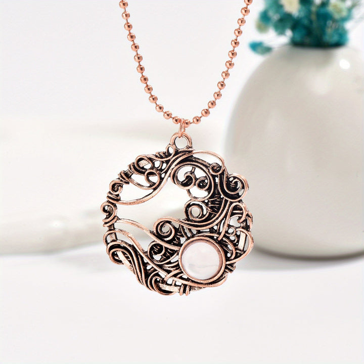 Moonstone Wire Wrapped Circle Pendant