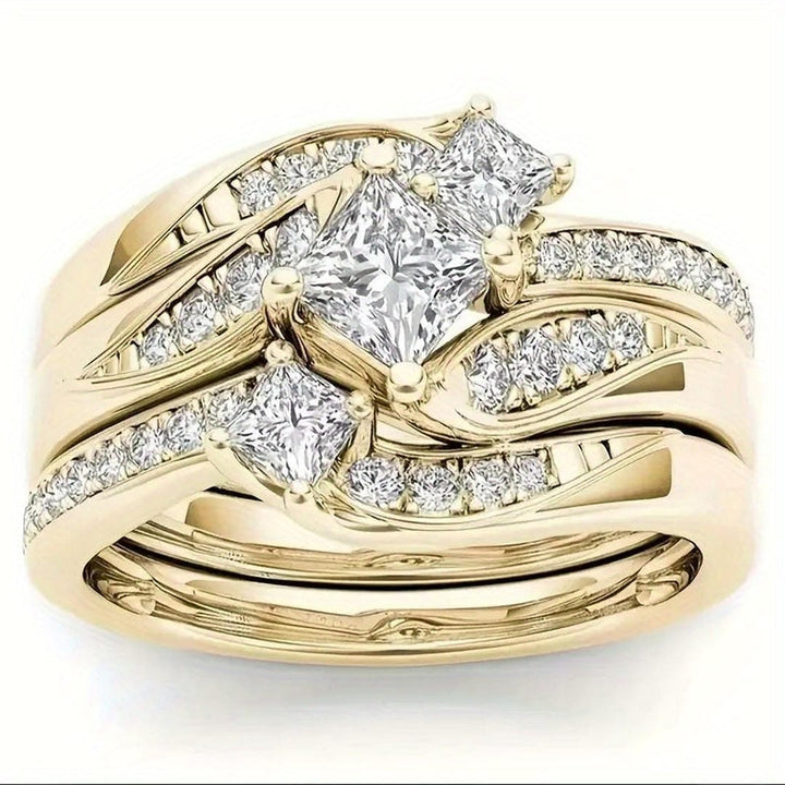 Princess Cluster Ring Set
