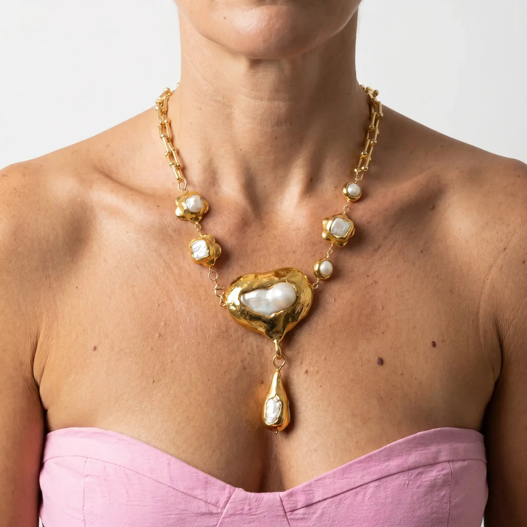 Celestial Ciphers Pearl Pendant Necklace