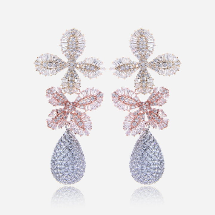 Crystal Blossom Drop Earrings