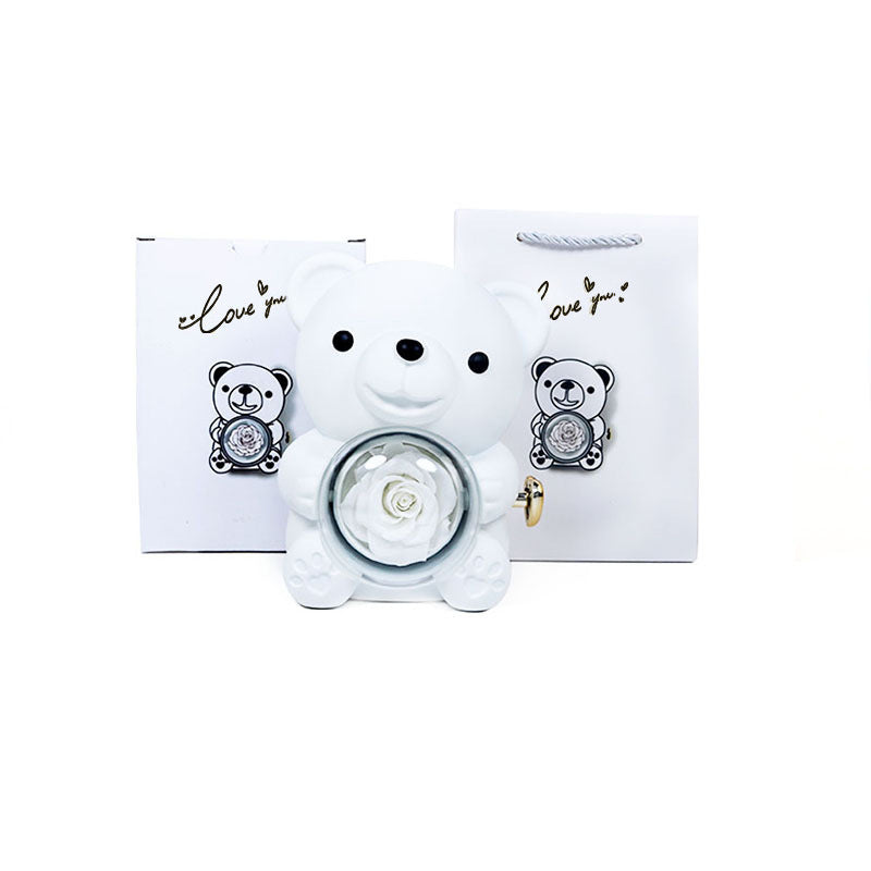 Teddy bear rose jewellery box