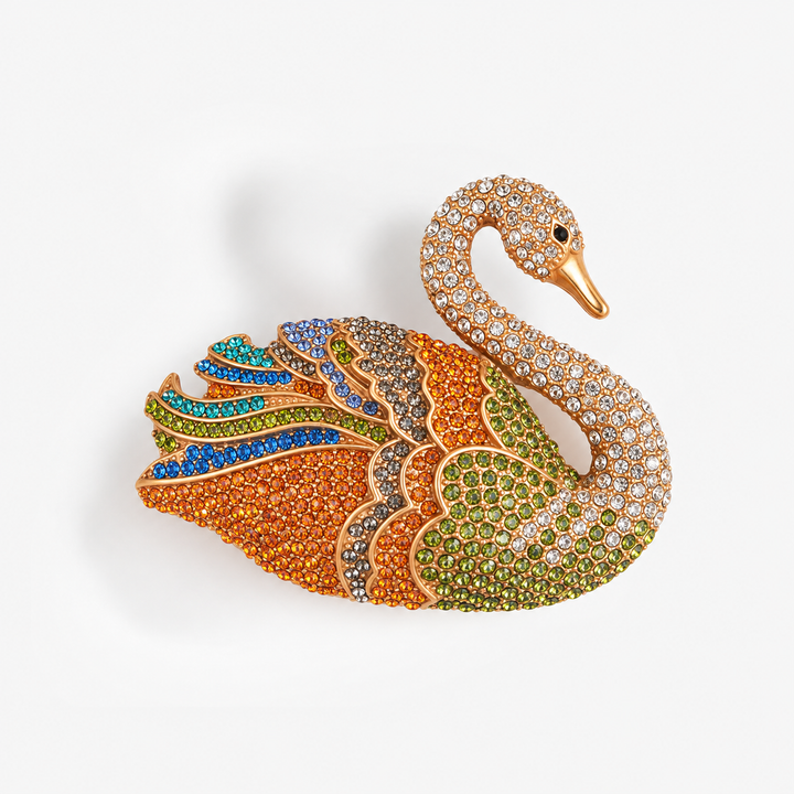 Aurora Swan Brooch