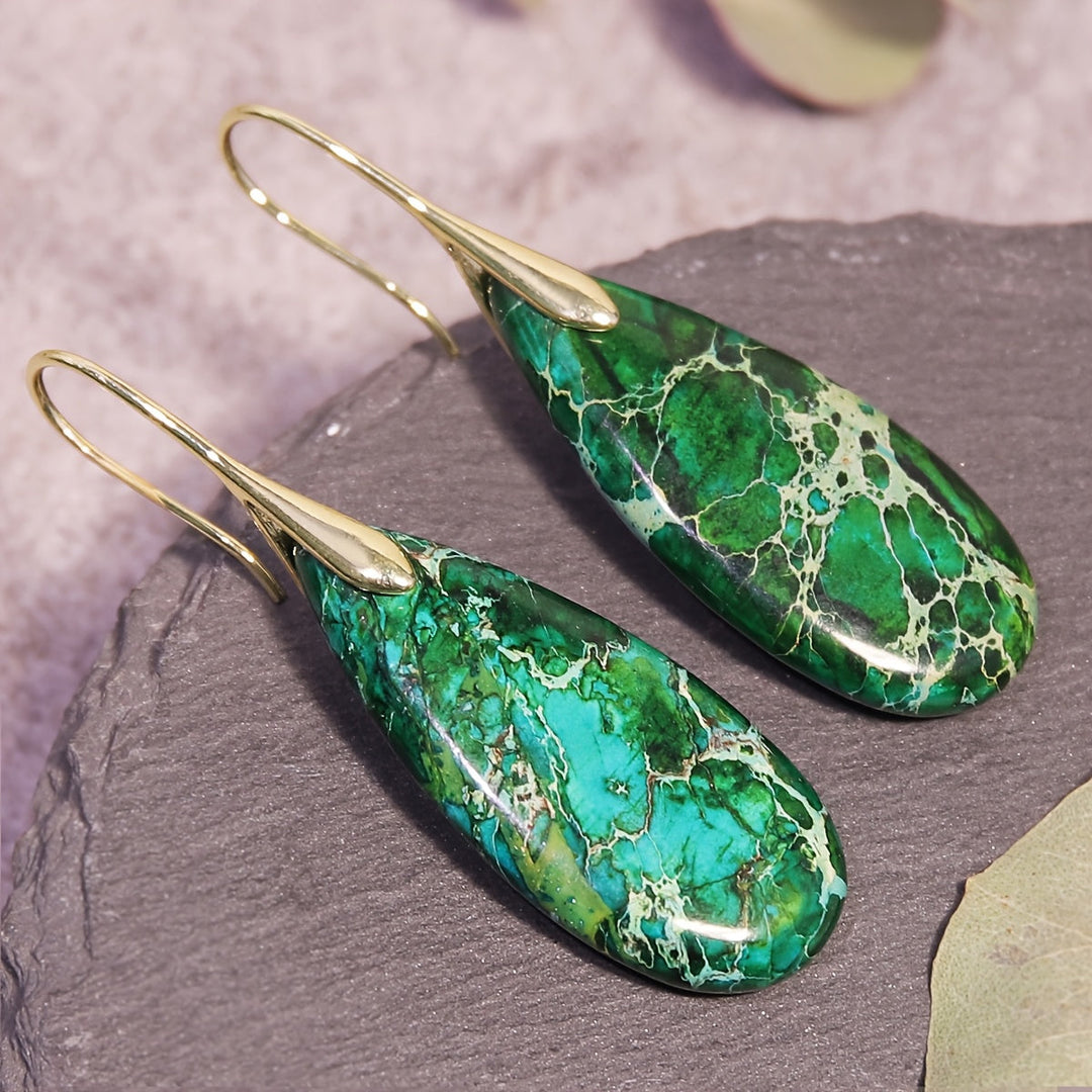 Trendy Chic Green Aesthetic Earrings