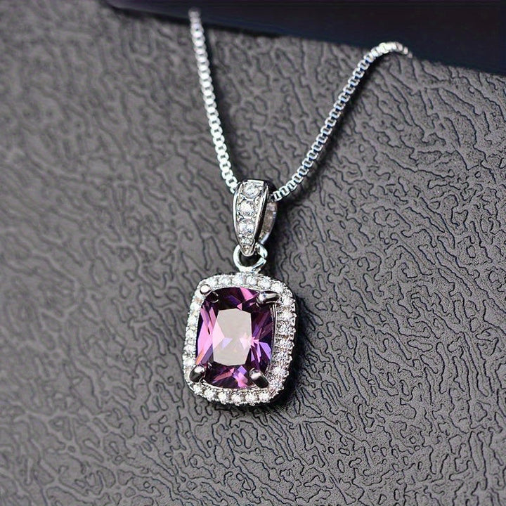 Cushion Cut Halo Pendant Necklace