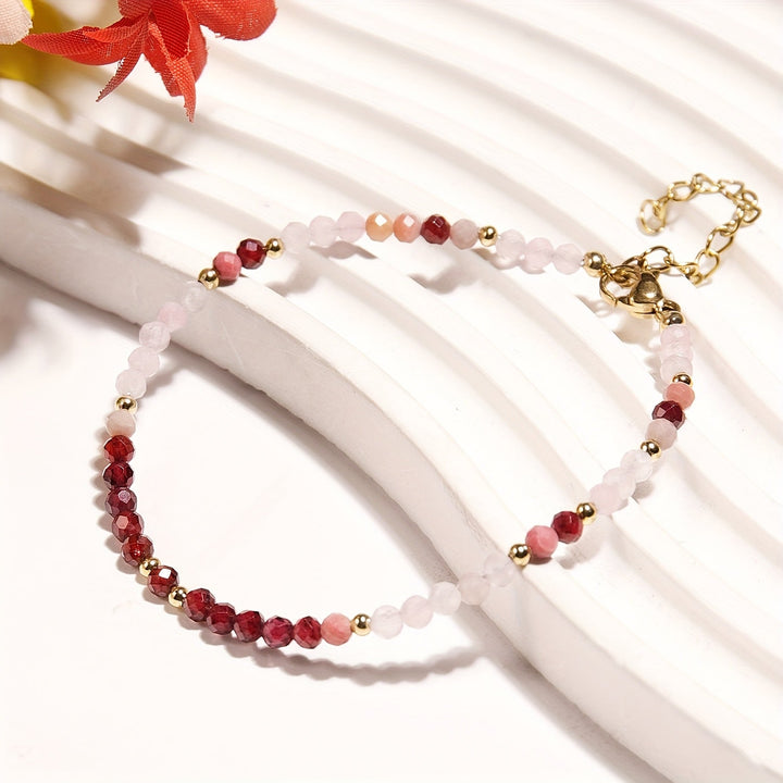 Natural Moonstone and Sunstone Bracelet