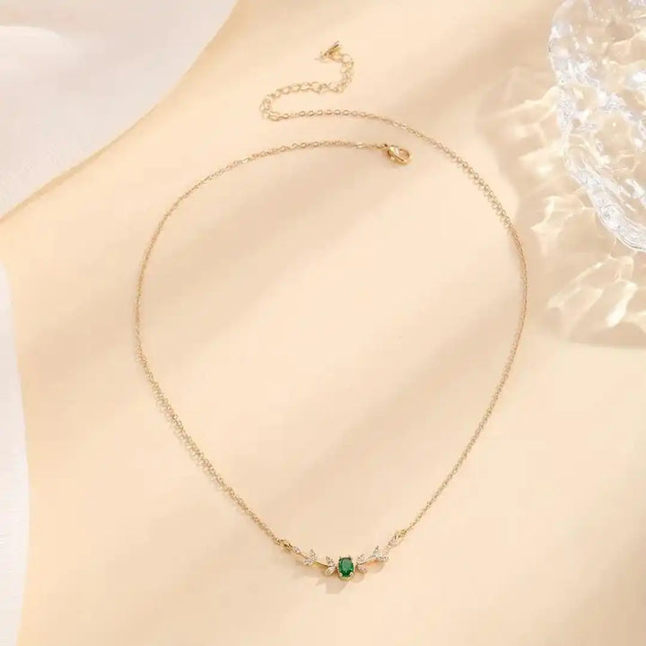 Classic Emerald Marquise Leaf Pendant
