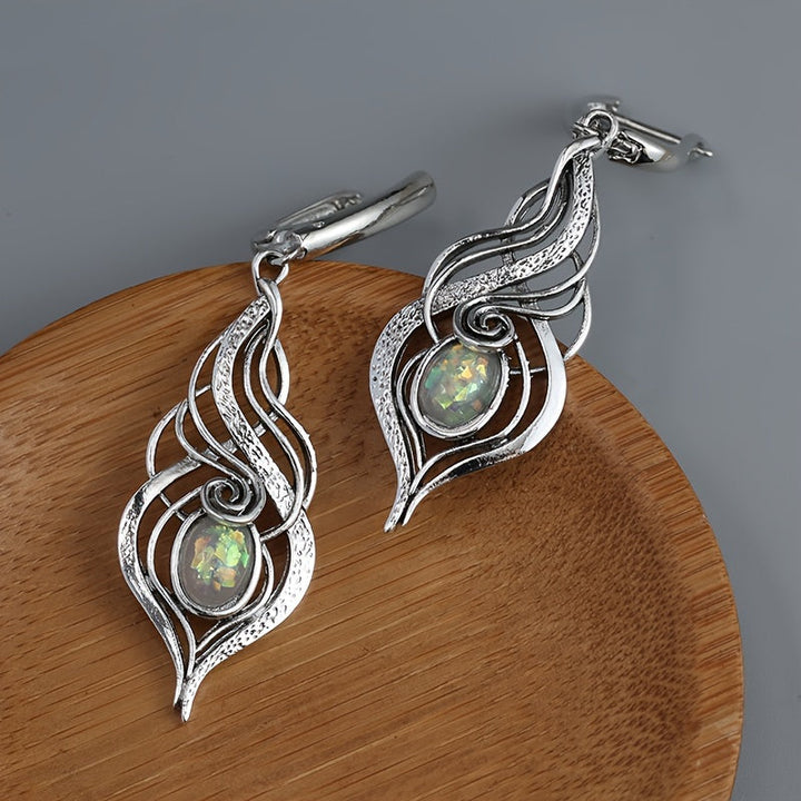 Delicate Blue Opal Drop Earrings