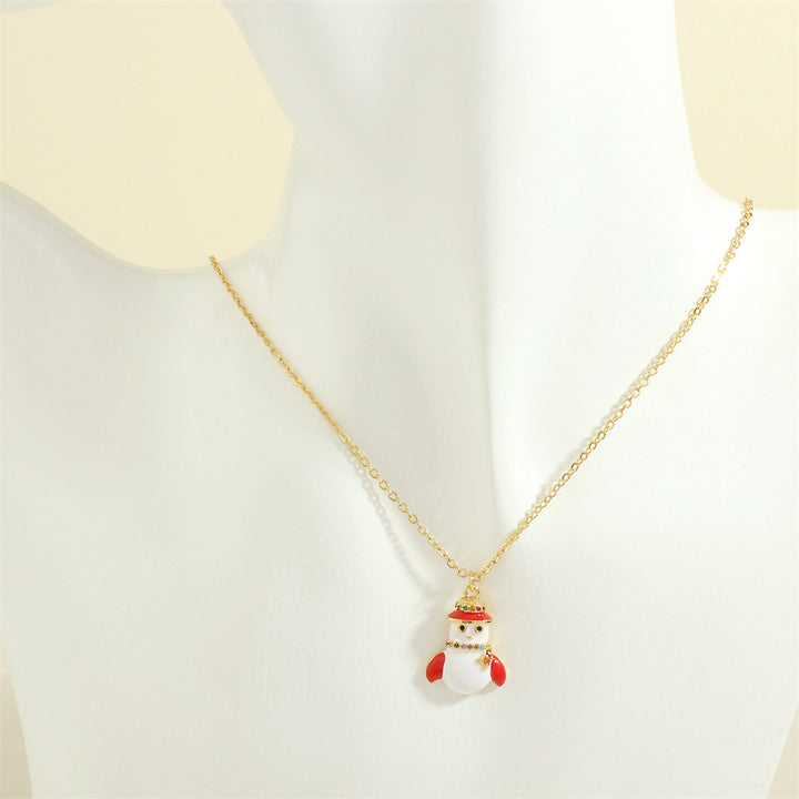Enamel Christmas charm pendant necklace