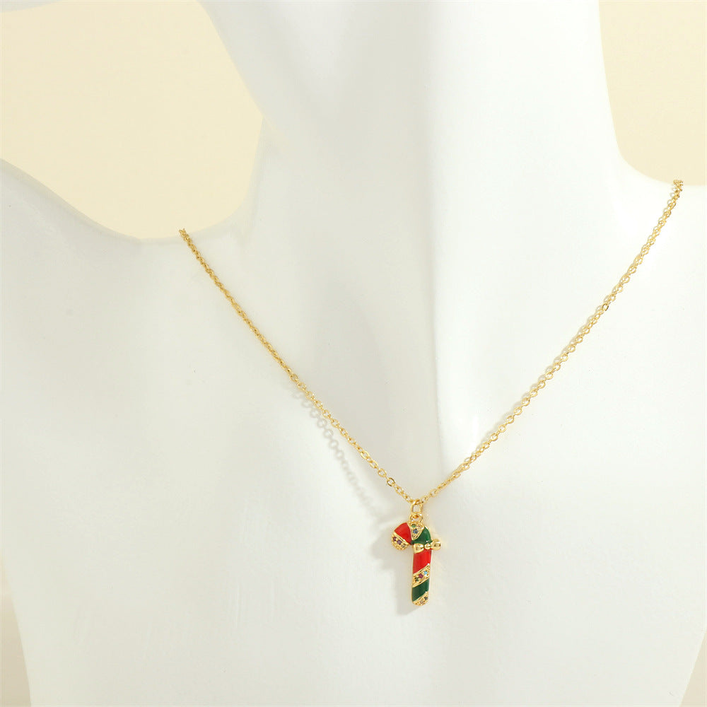 Enamel Christmas charm pendant necklace