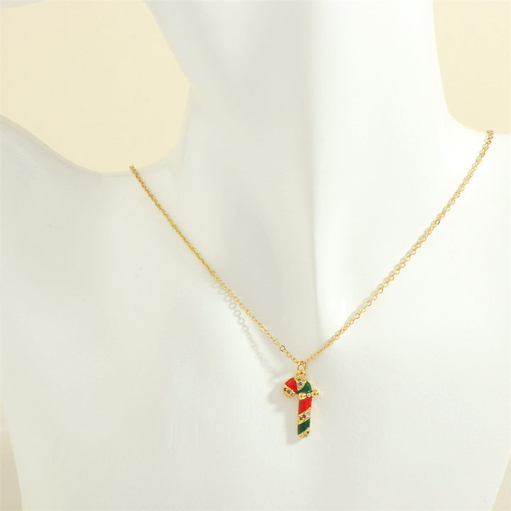 Enamel Christmas charm pendant necklace