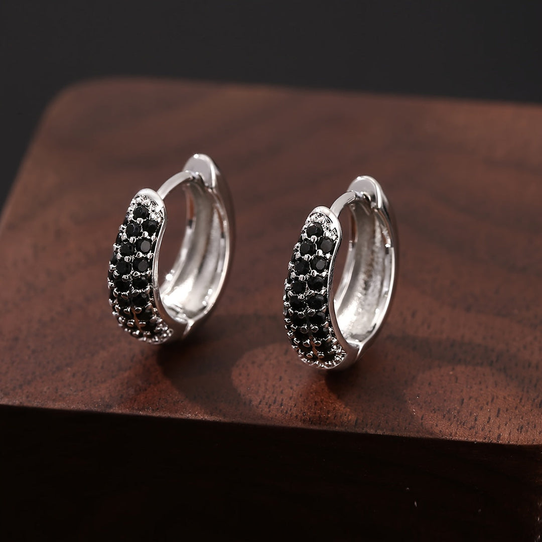 Vintage Geometric Onyx Earrings