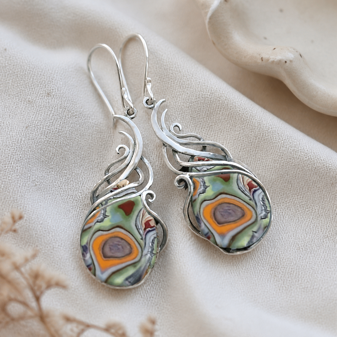 Bohemian Turquoise Swirl Earrings