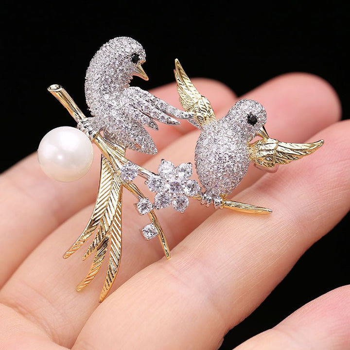 Enchanted Lovebirds Brooch