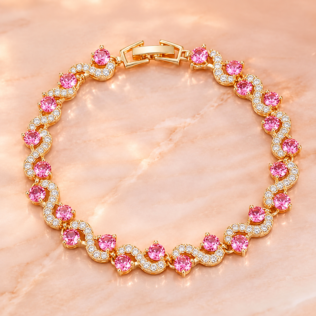 Graceful Wave Stone Bracelet