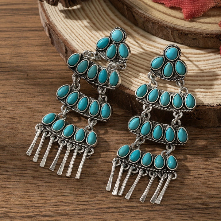 Turquoise Squash Blossom Earrings