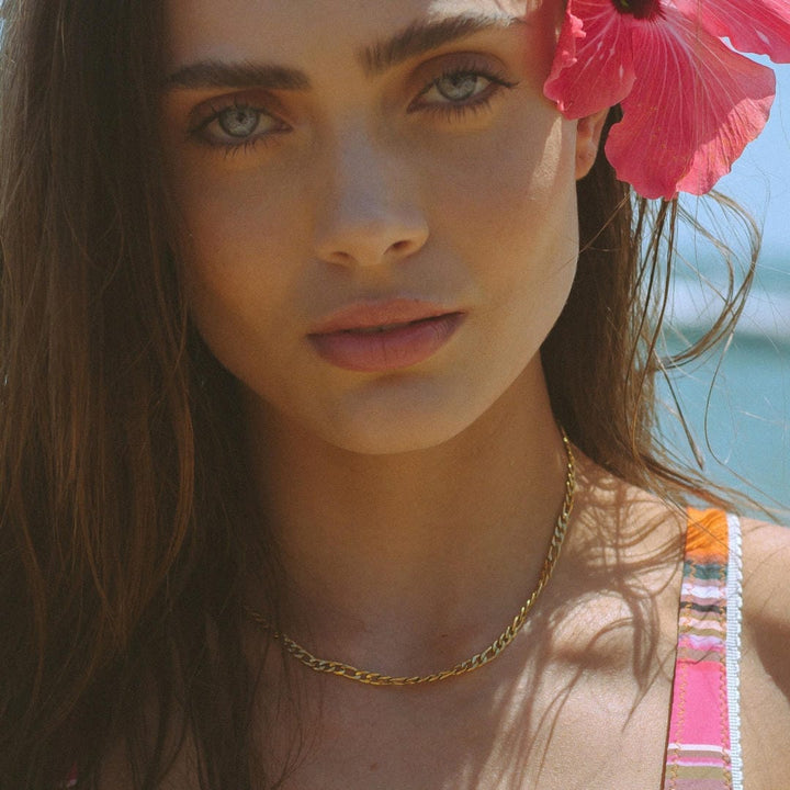 Elegant Figaro Gold Chain Choker