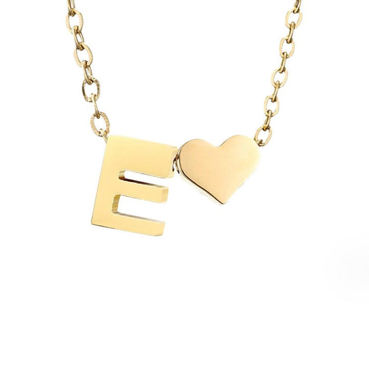 Personalized Gold Initial Heart Necklace