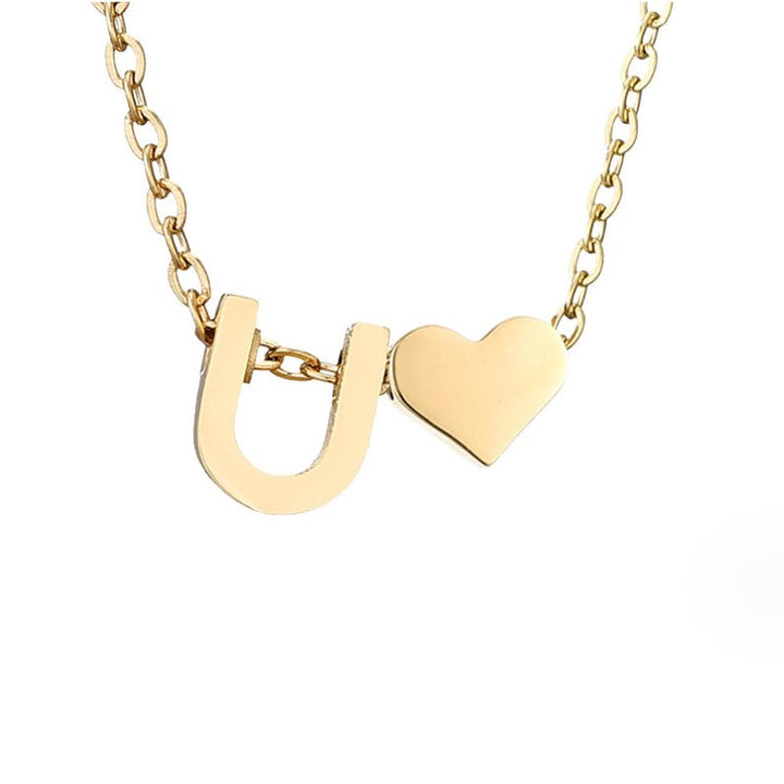 Personalized Gold Initial Heart Necklace