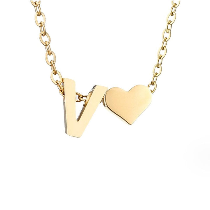 Personalized Gold Initial Heart Necklace