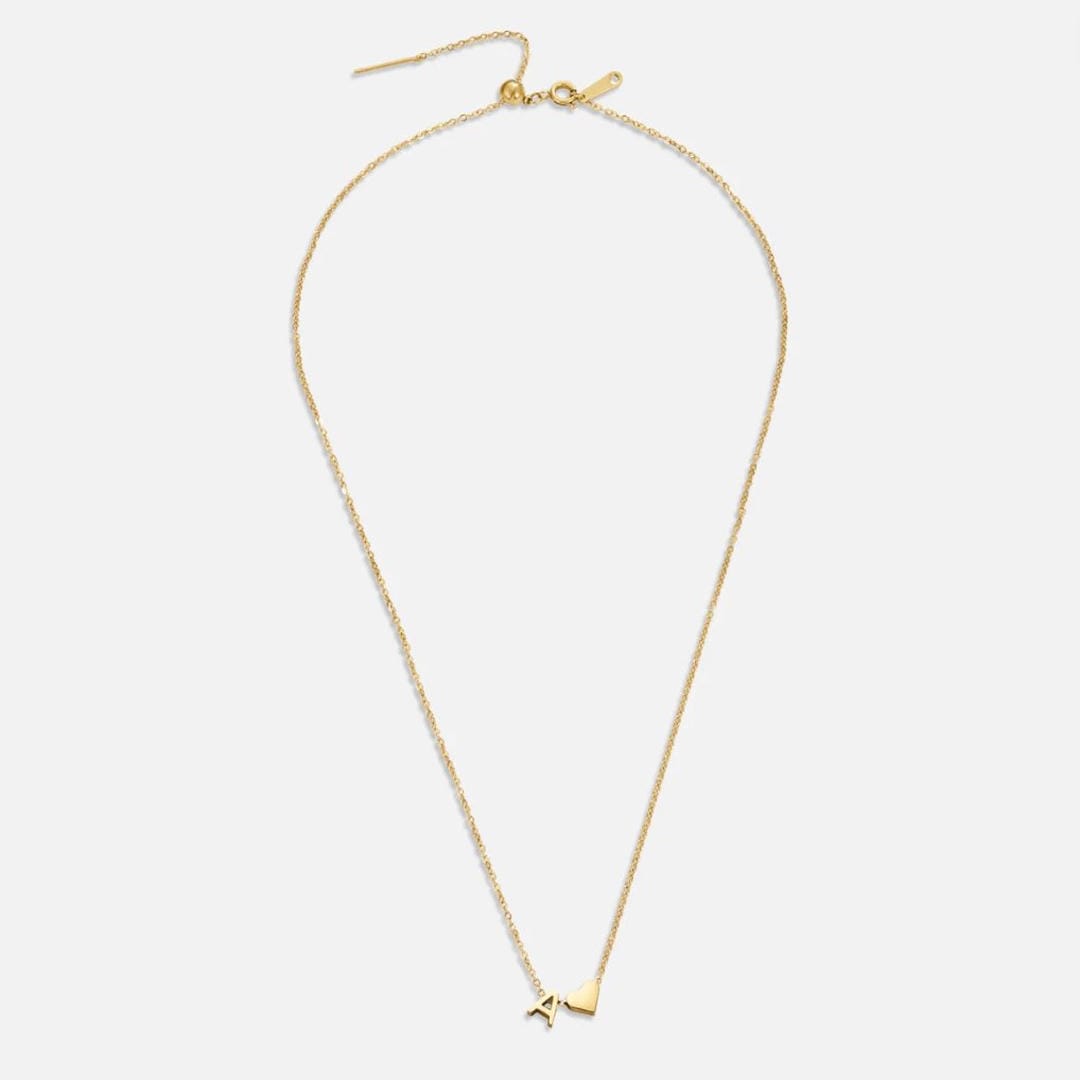 Personalized Gold Initial Heart Necklace