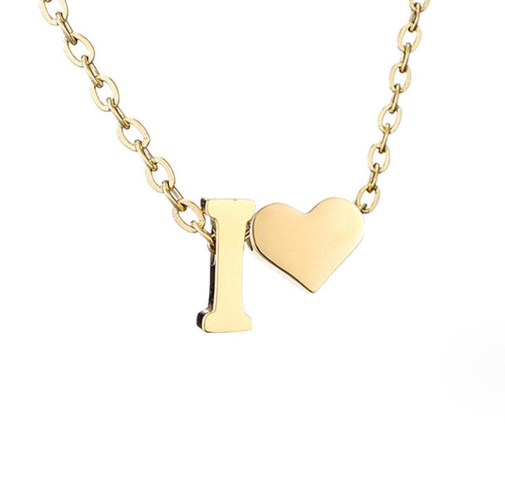 Personalized Gold Initial Heart Necklace