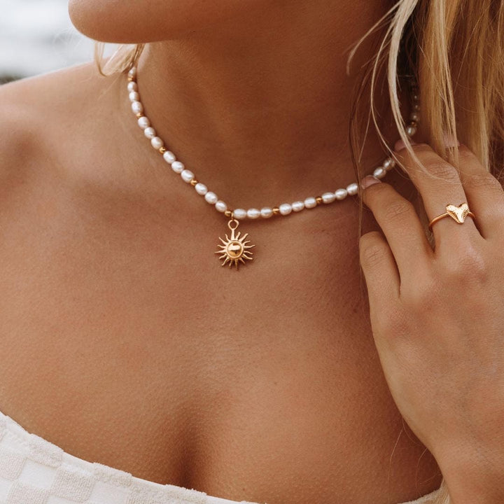 Sunlit Pearl Gold Necklace