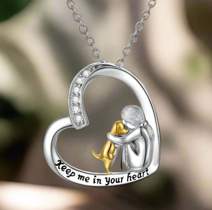 Keep Me in Your Heart Memorial Silver Necklace