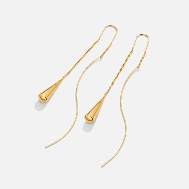 Teardrop Tassel Gold Earrings