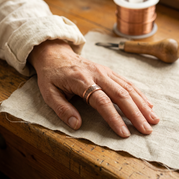Dawn Grid Copper Ring