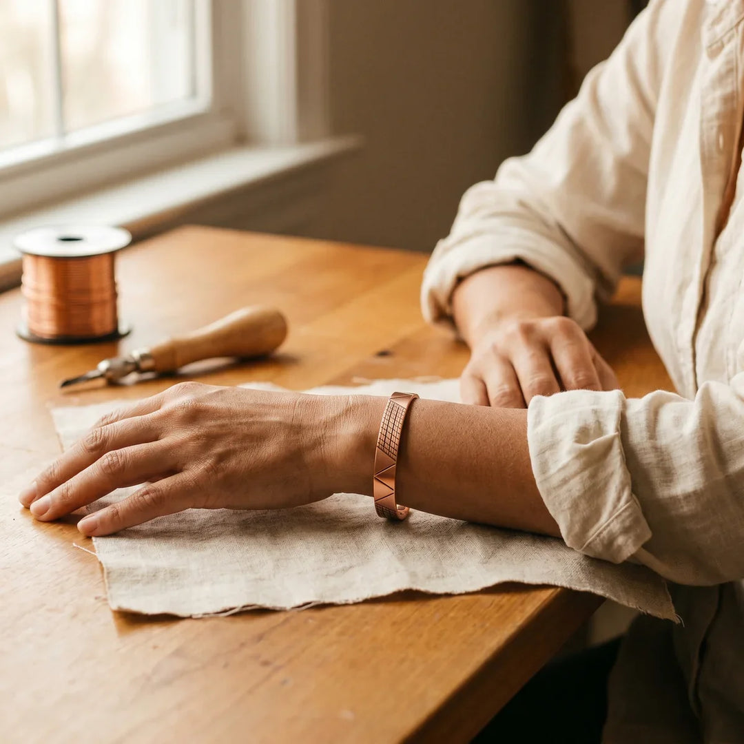 Refined Crest Copper Bracelet