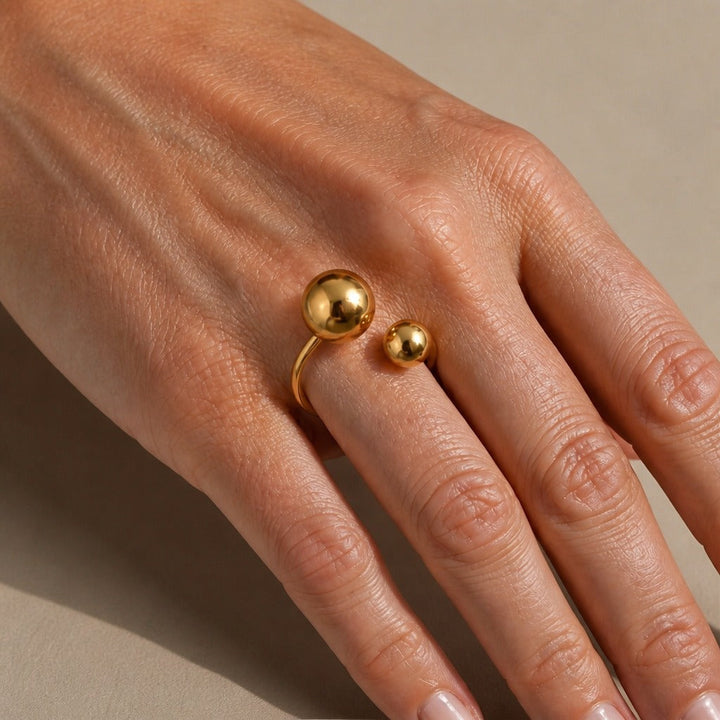 Camille Golden Sphere Ring
