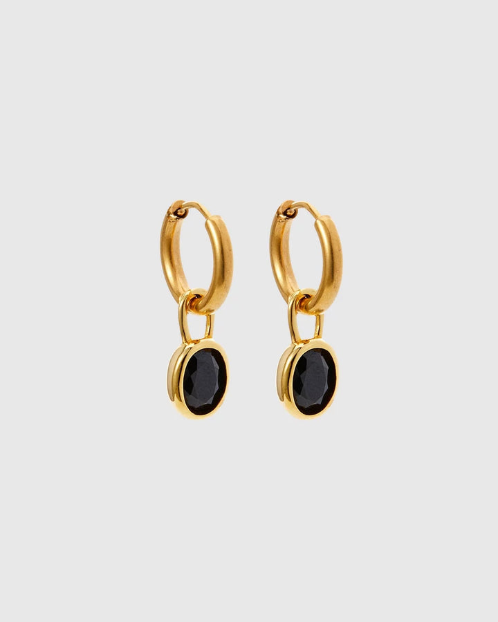 Dana Sleek Oval  Stone Earrings