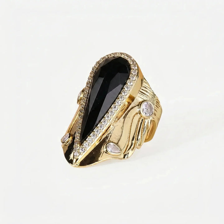 Iconic Teardrop Halo Ring