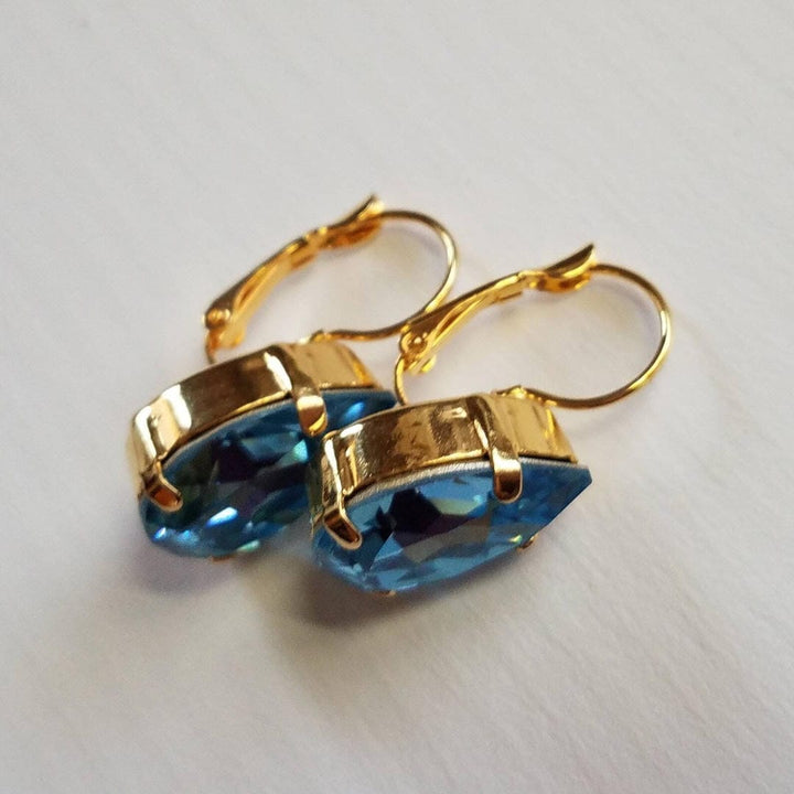 Vintage Blue Glass Earrings