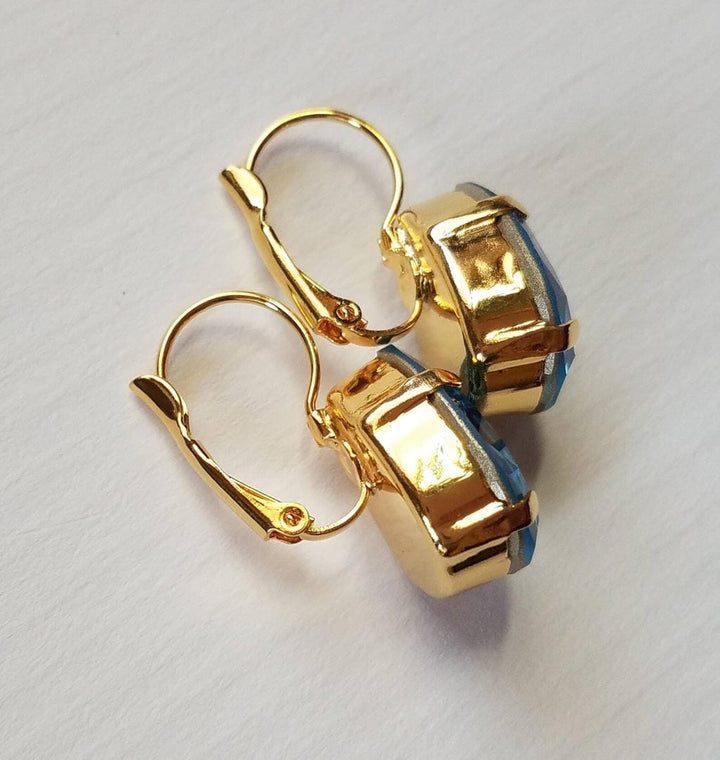 Vintage Blue Glass Earrings